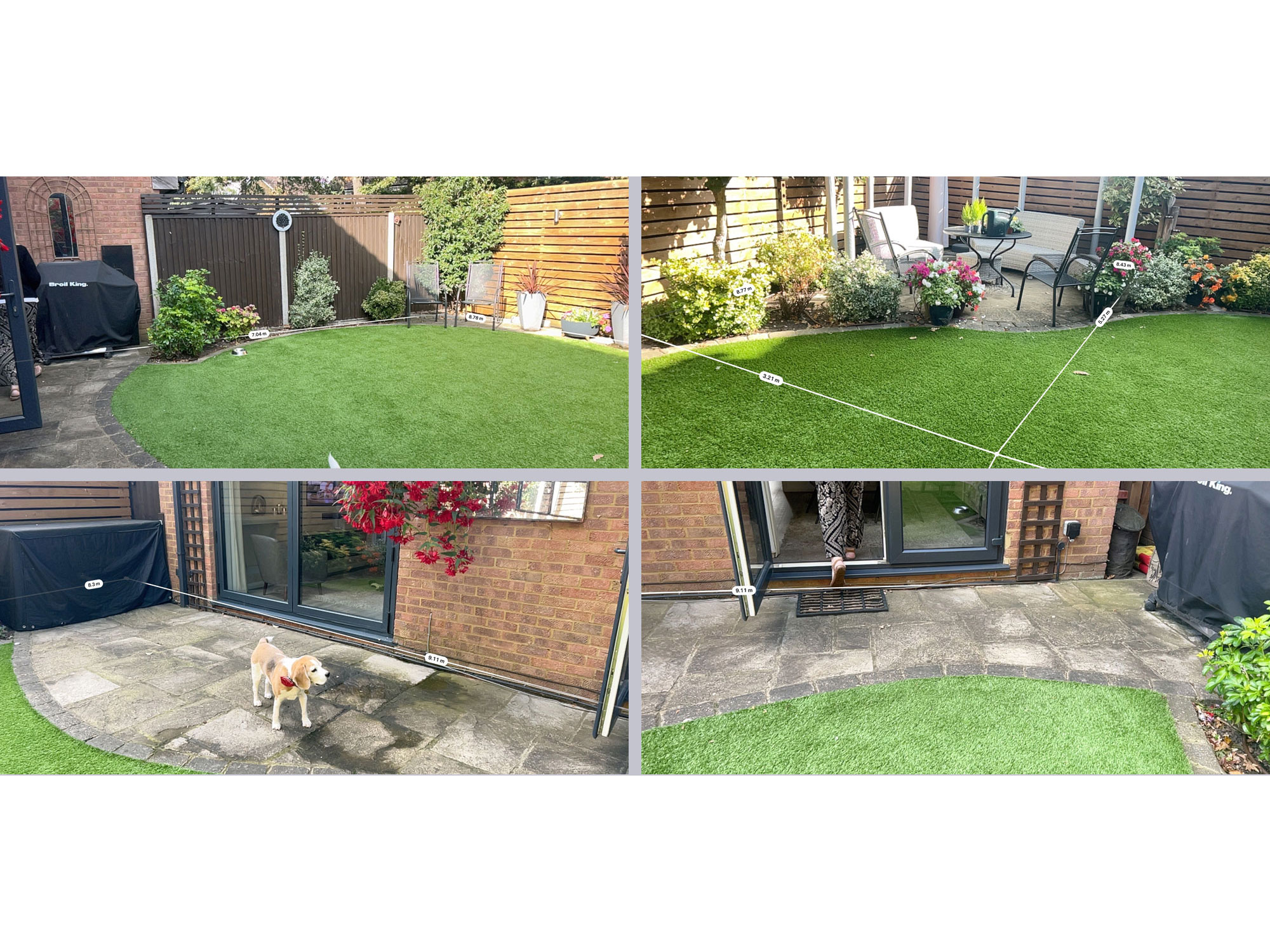 Hertfordshire garden transformation with curved paving, circular decking and bespoke landscaping