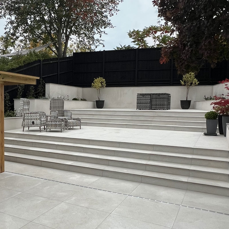 Modern porcelain garden tiles