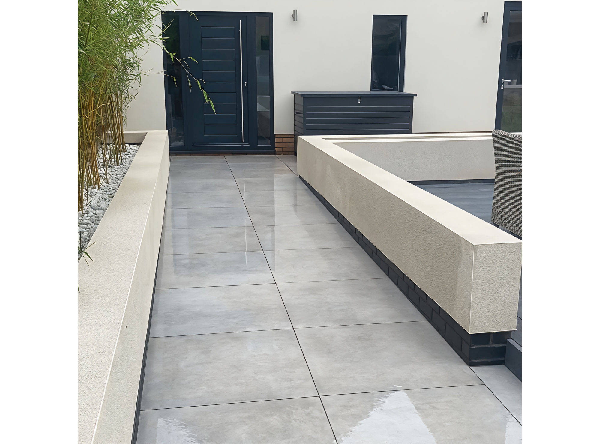 Garden planters and pergola